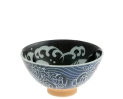 New MIYA Company Rice Bowl Blue Whale Waves 5
