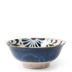 Outlet MIYA Company Rustic Blue Floral Noodle Bowl