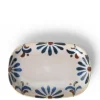 Clearance MIYA Company Rustic Blue Floral Rectangle Plate