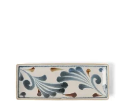 Discount MIYA Company Rustic Blue Vines Rectangle Plate