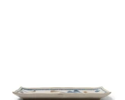 Discount MIYA Company Rustic Blue Vines Rectangle Plate