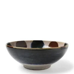 MIYA Company Rustic Dots 8.5" Shallow Bowl