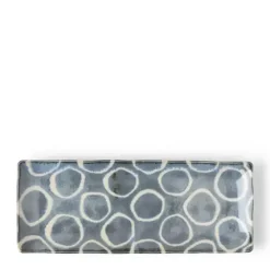 Best MIYA Company Rustic White Circles Rectangle Plate