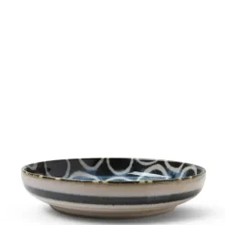 Discount MIYA Company Rustic White Circles 7.75" Shallow Bowl