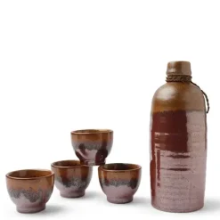 Clearance MIYA Company Sake Set Tetsuaka Kin Nagashi