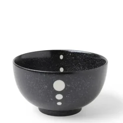Discount MIYA Company Satin Black White Dots 5-1/8" Bowl