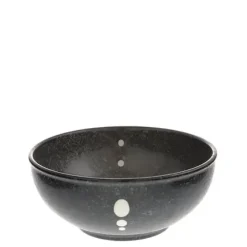 Hot MIYA Company Satin Black White Dots 6-1/4" Bowl
