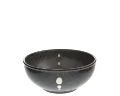 Hot MIYA Company Satin Black White Dots 6-1/4" Bowl