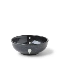 MIYA Company Satin Black White Dots Sauce Bowl