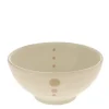 New MIYA Company Satin White Dots 7-1/4" Bowl