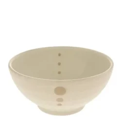 New MIYA Company Satin White Dots 7-1/4" Bowl