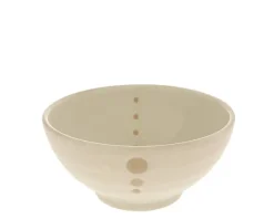 New MIYA Company Satin White Dots 7-1/4" Bowl