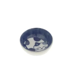 New MIYA Company Sauce Dish Cat Nap Blue/White