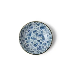 New MIYA Company Sauce Dish Indigo Flowers