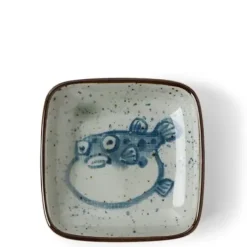 New MIYA Company Sauce Dish 3.5" Puffer Fish