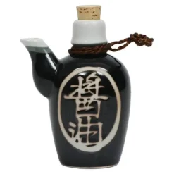 Clearance MIYA Company Shoyu 8 Oz. Sauce Pot With Cork - Black