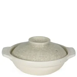 Clearance MIYA Company Sumi Kannyu White Donabe Casserole, 22 Oz.