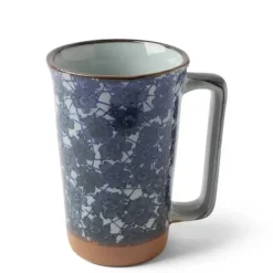 Online MIYA Company Tall Mug Blue Flowers 12 Oz.