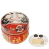 New MIYA Company Tea Canister Red Daruma "Wishes"