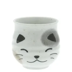 New MIYA Company Teacup White Calico Cat