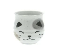 New MIYA Company Teacup White Calico Cat
