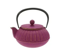 Clearance MIYA Company Teapot Cast Iron Gold Purple Chrysanthemum