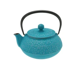 Outlet MIYA Company Teapot Cast Iron Silver Turquoise Sakura