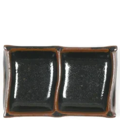 Online MIYA Company Tenmoku 6" X 3.5" Double Sauce Dish