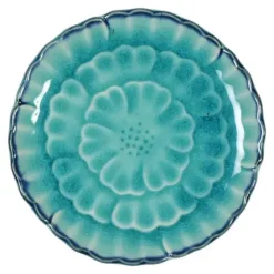 Discount MIYA Company Turquoise Blue Flower 4.75" Plate