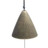 New MIYA Company Wind Chime Cone Gold Ribbed 2"