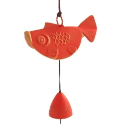 New MIYA Company Wind Chime Goldfish Red/Gold 2-3/4"